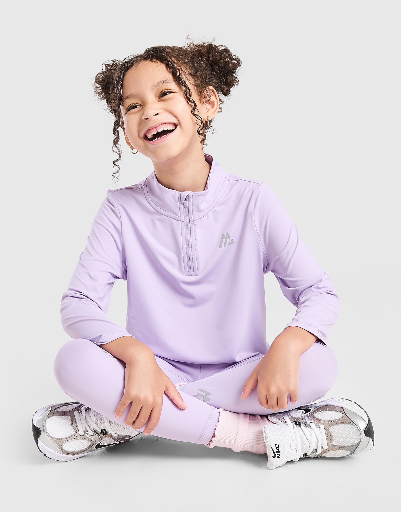 MONTIREX Girls' Bounce 1/4 Zip Top/Leggings Set Children, Lilla 5-6Y